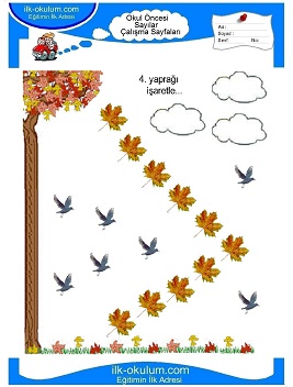 Çocuklar İçin Sayılar Çalışma Sayfaları 